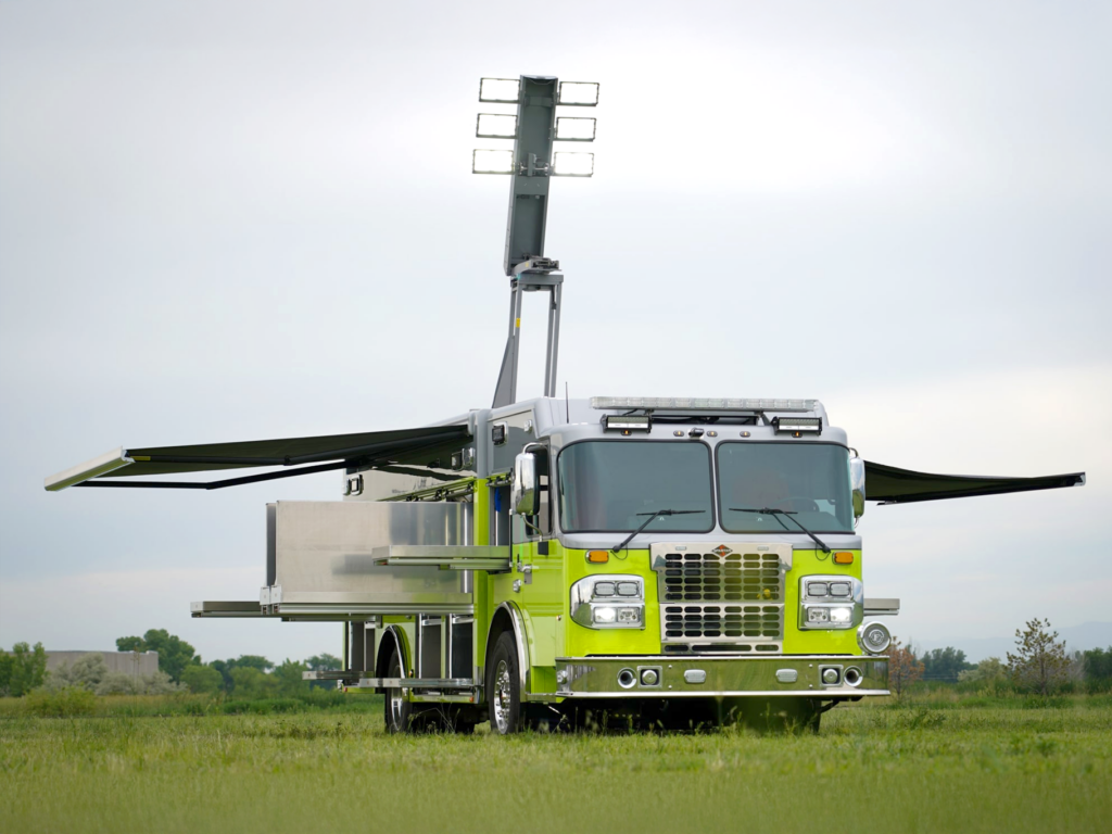 Air Light Rescue with Awning and Compartments Open