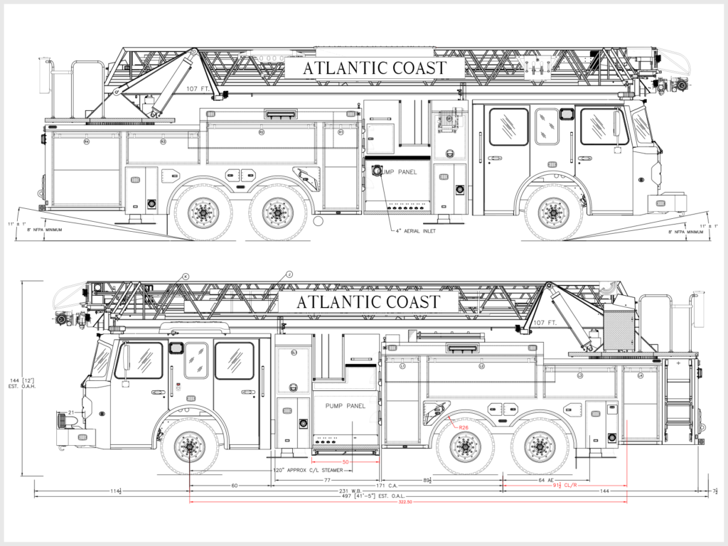 107' Rear Mount Ladder
