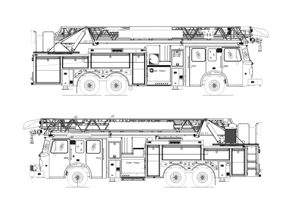 107 Rear Mount Ladder Drawing